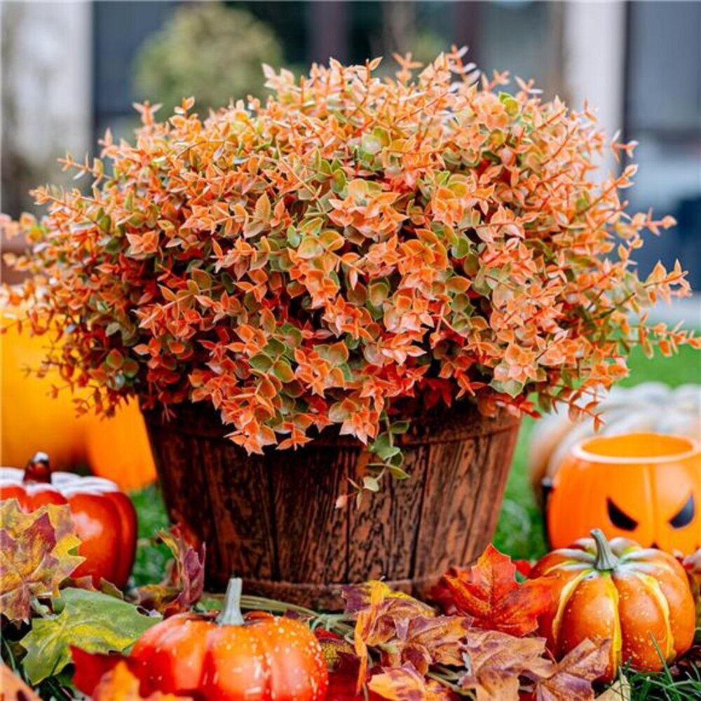 Artificial Plants Outdoor Boxwood Shrubs 16 PCS Bundles Fake Plants UV Resistant
